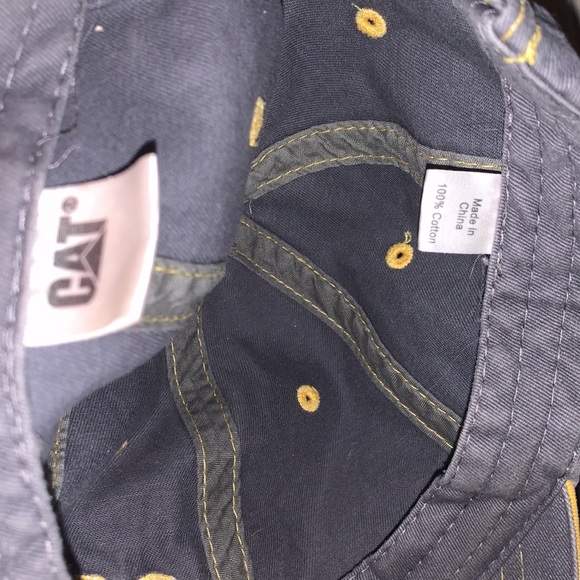 Cat grey yellow cotton distressed baseball hat - Picture 6 of 6